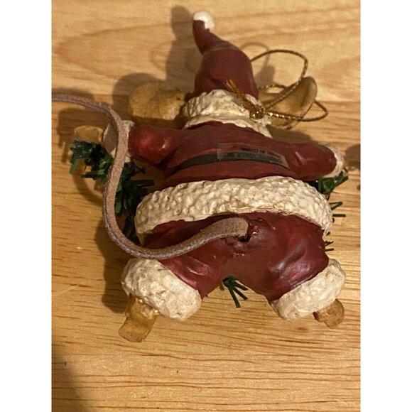 Set of 2 Vintage Kurt Adler Santa Mouse Christmas Tree Ornaments With Garland - Picture 5 of 8